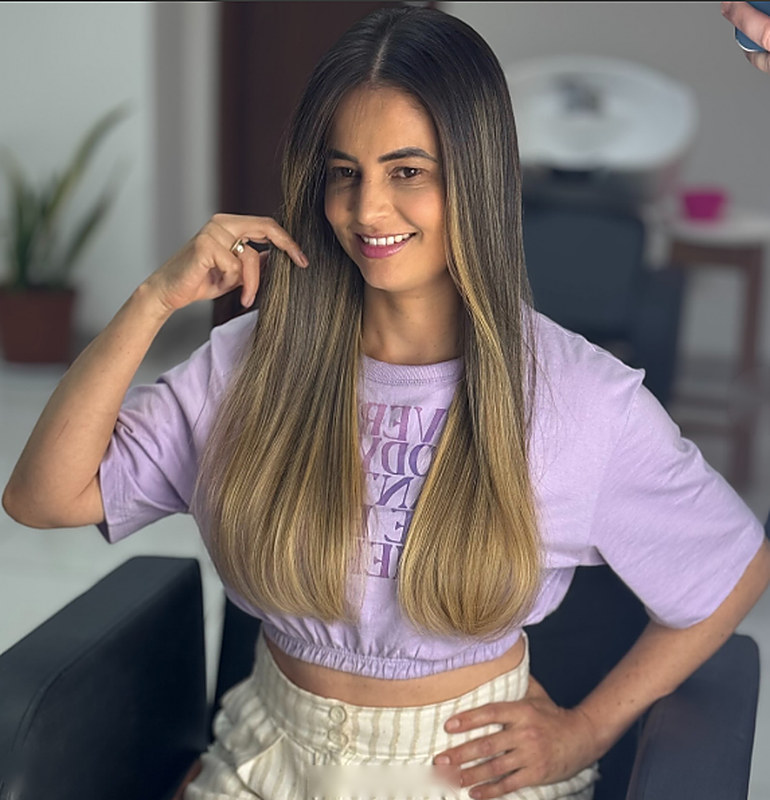 Cliente do Studio Gabriel Ayres depois do Realinhamento Capilar